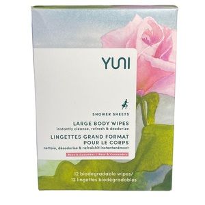 60-Large Yuni Organic Biodegradable Body Wipe Sheets (5 Boxes), Alcohol Free
